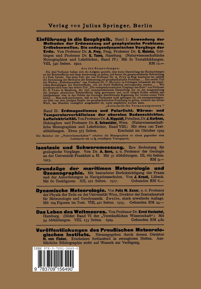 Einführung in die Geophysik