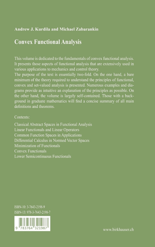 Convex Functional Analysis