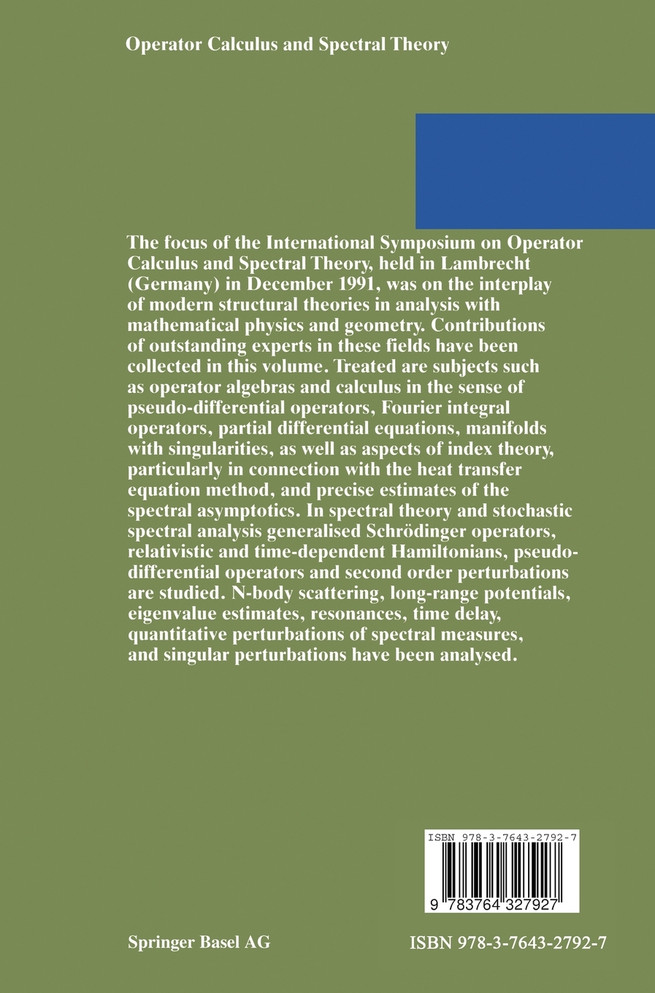 Operator Calculus and Spectral Theory