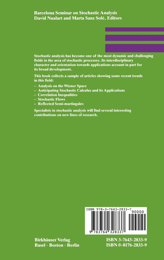 Barcelona Seminar on Stochastic Analysis