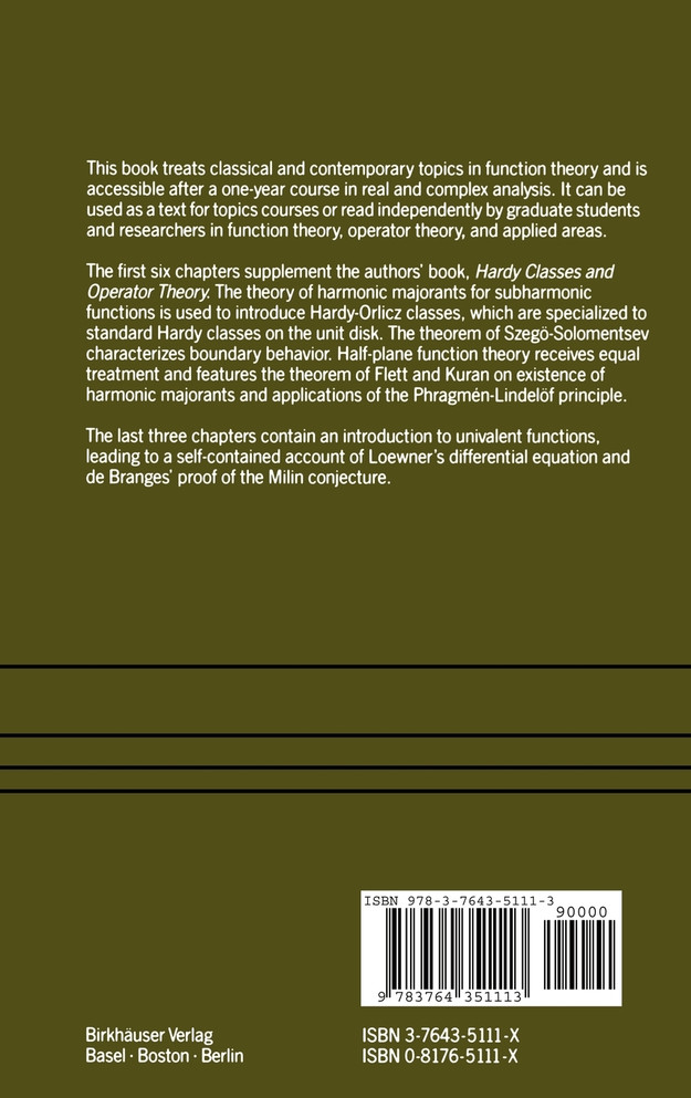 Topics in Hardy Classes and Univalent Functions