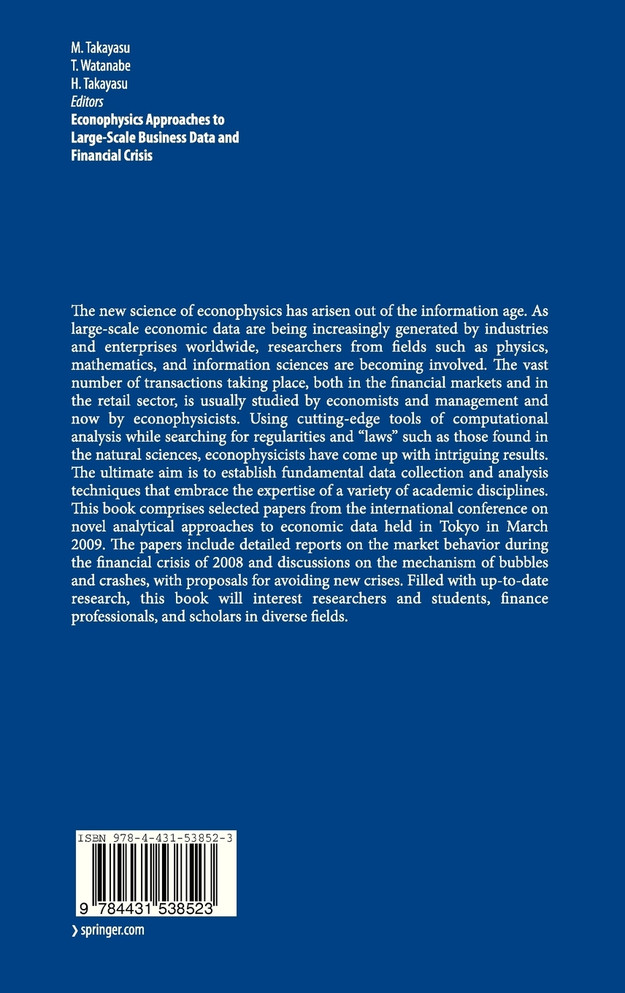 Econophysics Approaches to Large-Scale Business Data and Financial Crisis