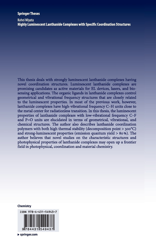 Highly Luminescent Lanthanide Complexes with Specific Coordination Structures