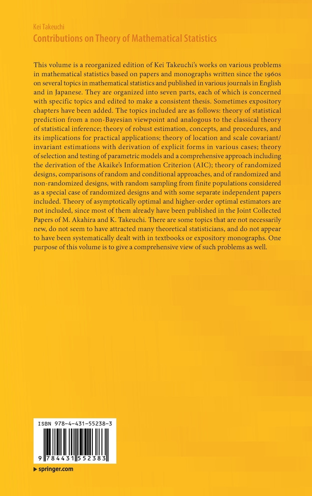Contributions on Theory of Mathematical Statistics