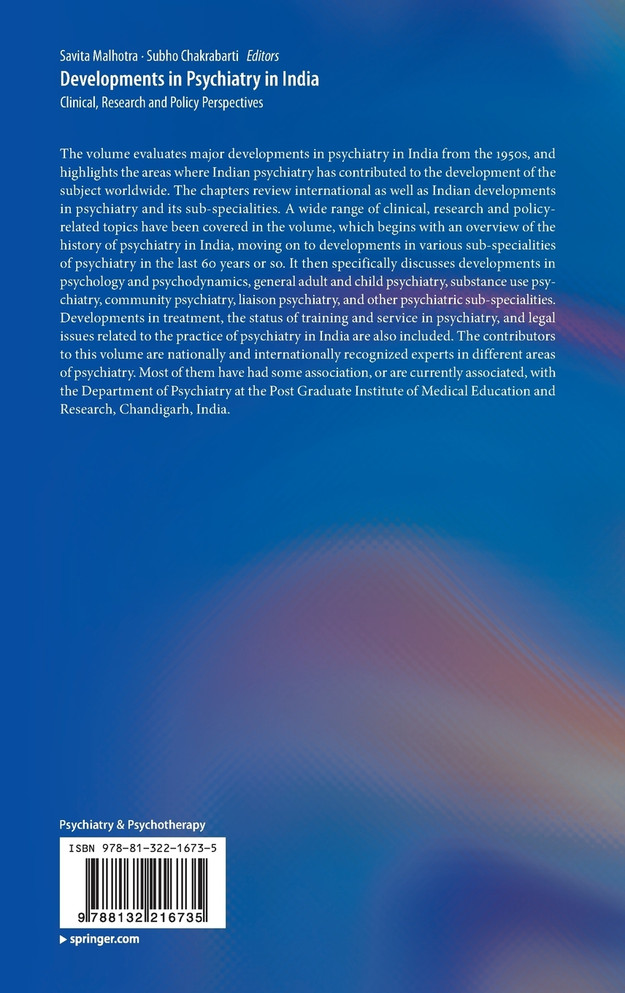 Developments in Psychiatry in India