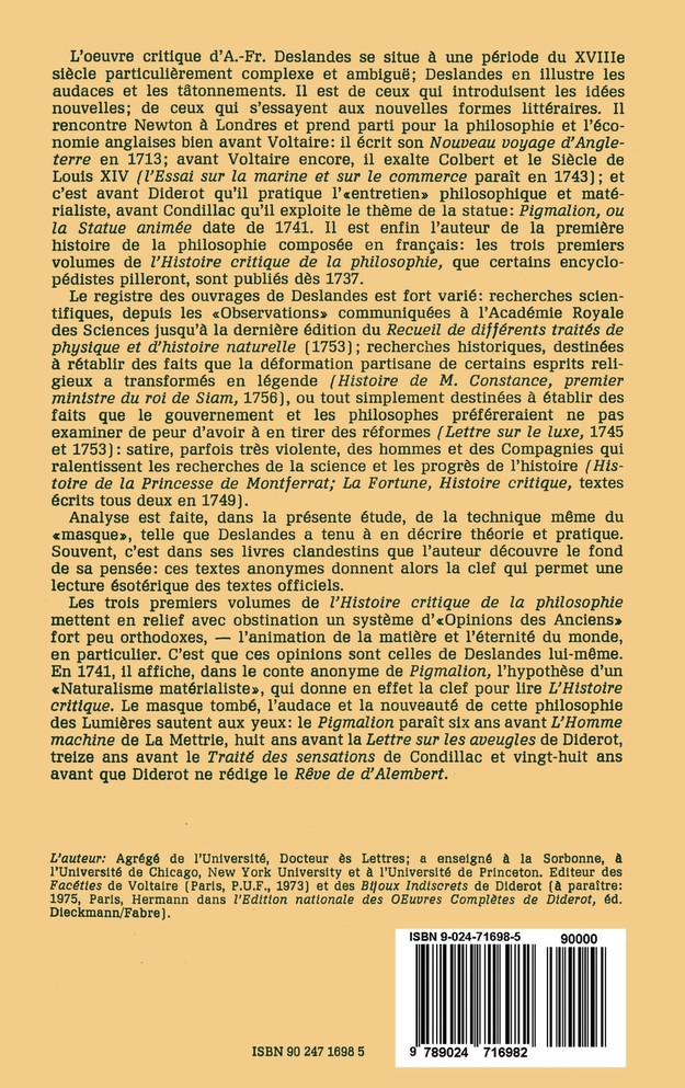 Masque et lumières au XVIIIième siècle