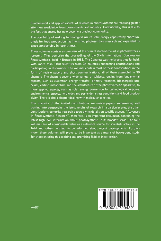 Advances in Photosynthesis Research