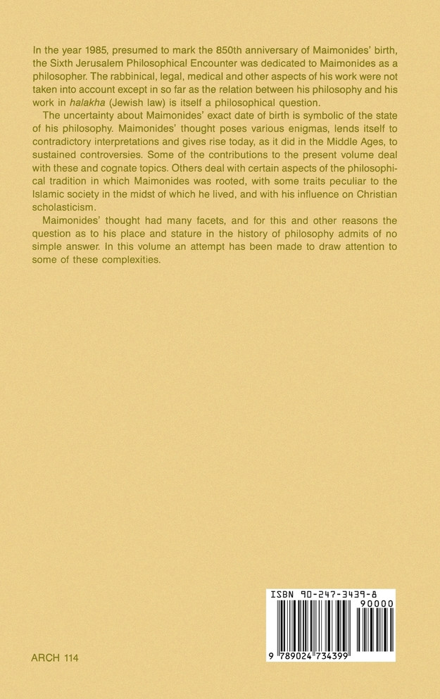 Maimonides and Philosophy