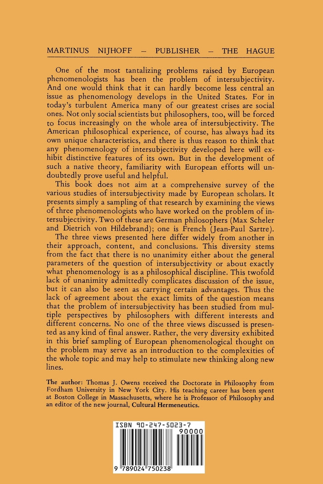 Phenomenology and Intersubjectivity