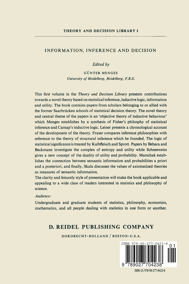 Information, Inference and Decision