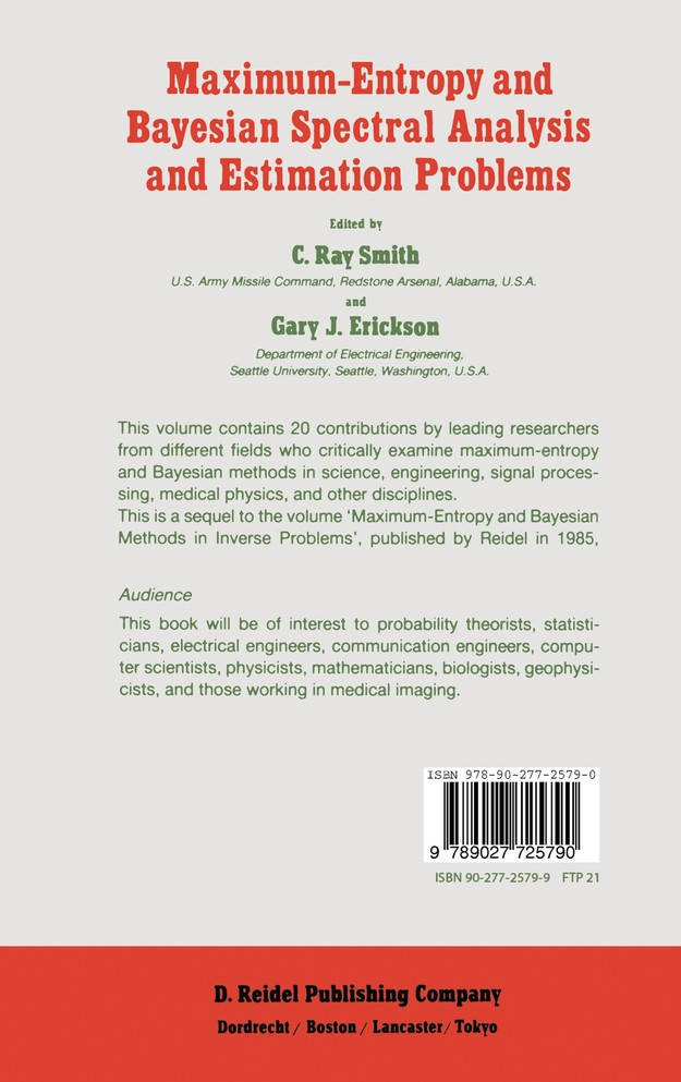 Maximum-Entropy and Bayesian Spectral Analysis and Estimation Problems