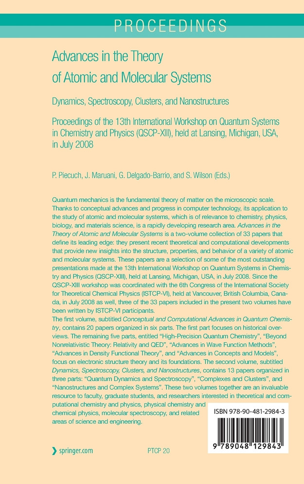 Advances in the Theory of Atomic and Molecular Systems