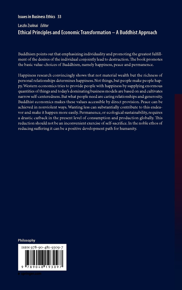Ethical Principles and Economic Transformation - A Buddhist Approach