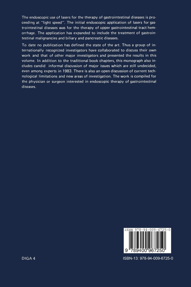 Therapeutic Laser Endoscopy in Gastrointestinal Disease