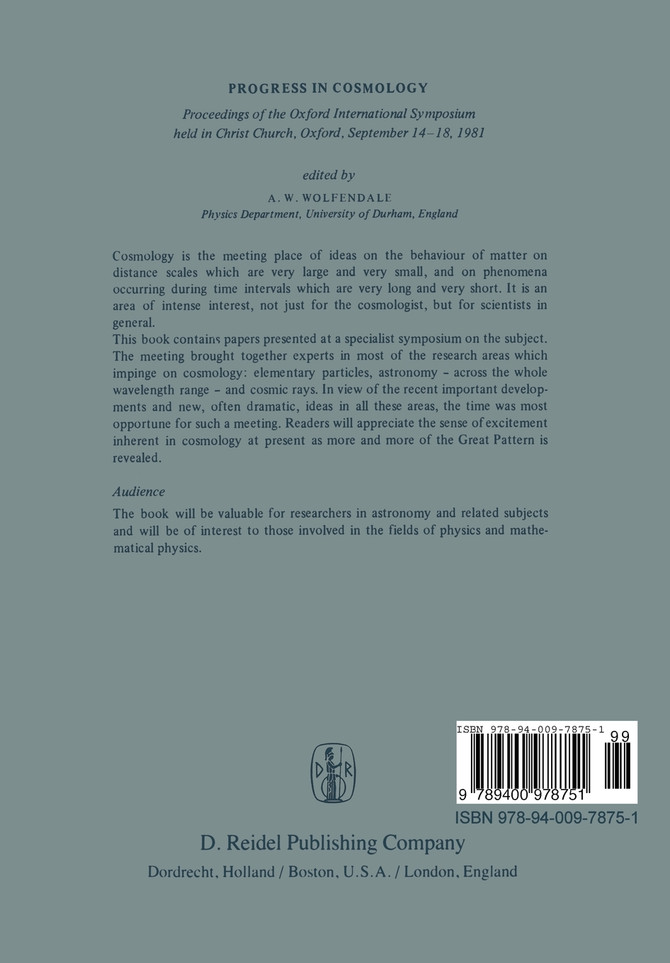 Progress in Cosmology