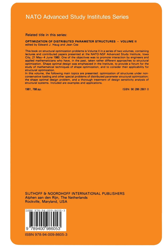 Optimization of Distributed Parameter Structures - Volume I