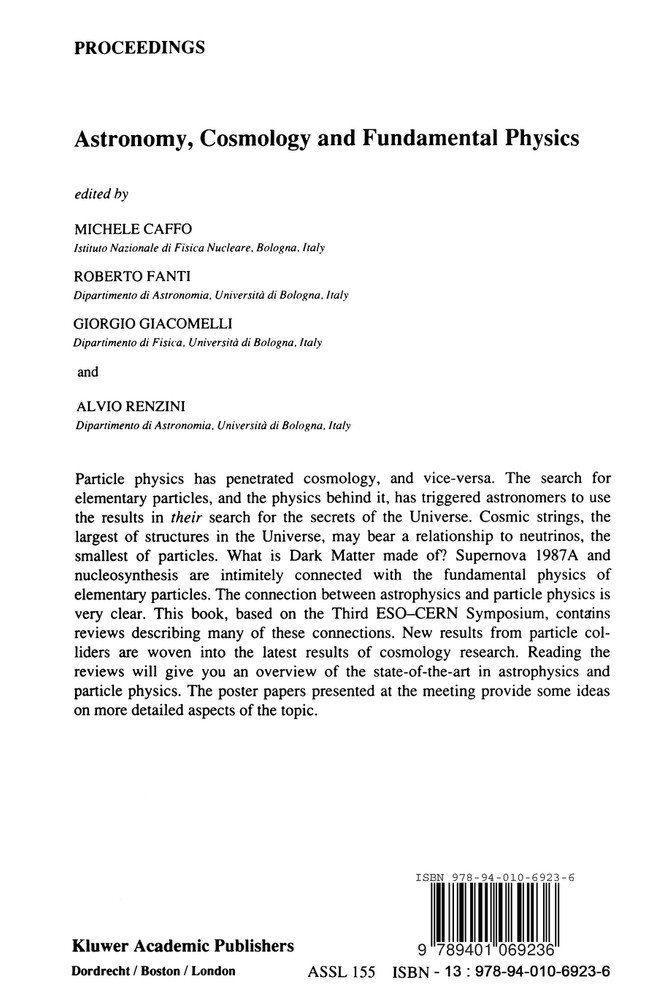 Astronomy, Cosmology and Fundamental Physics