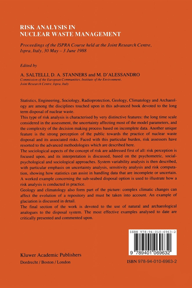 Risk Analysis in Nuclear Waste Management