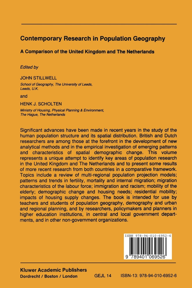 Contemporary Research in Population Geography