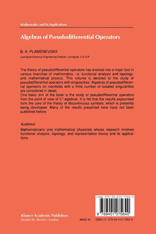 Algebras of Pseudodifferential Operators