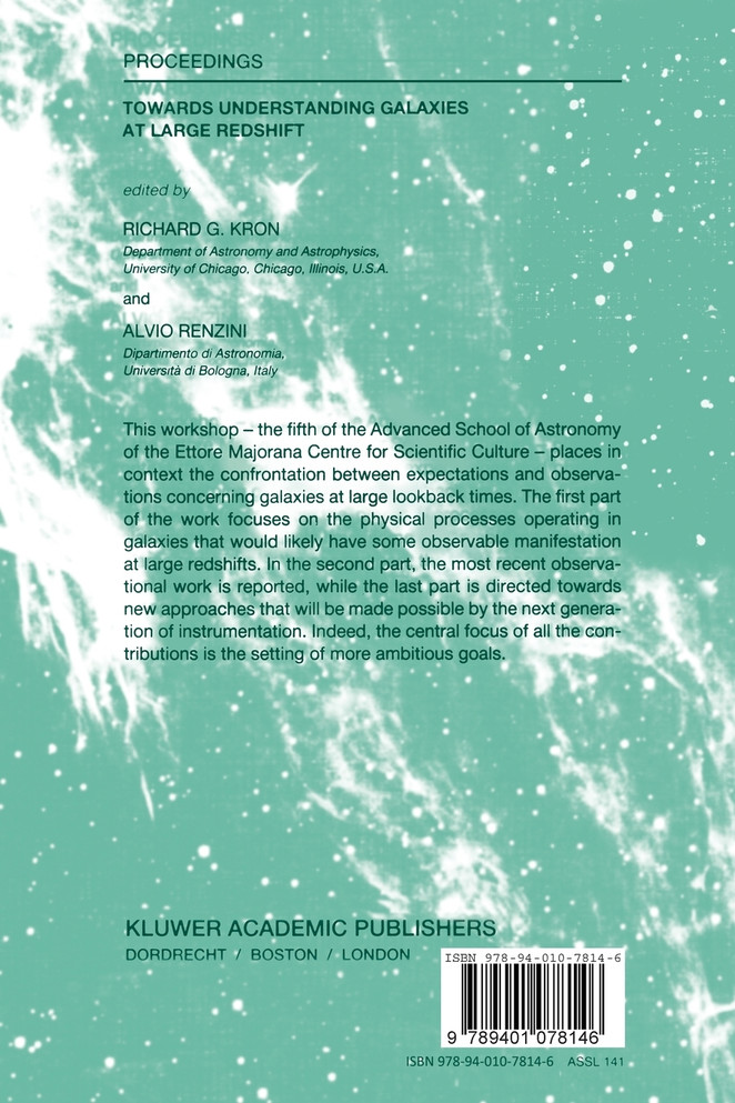 Towards Understanding Galaxies at Large Redshift