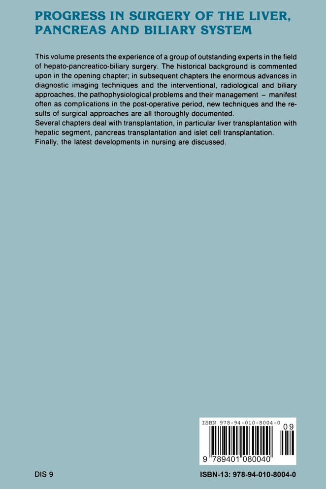 Progress in Surgery of the Liver, Pancreas and Biliary System