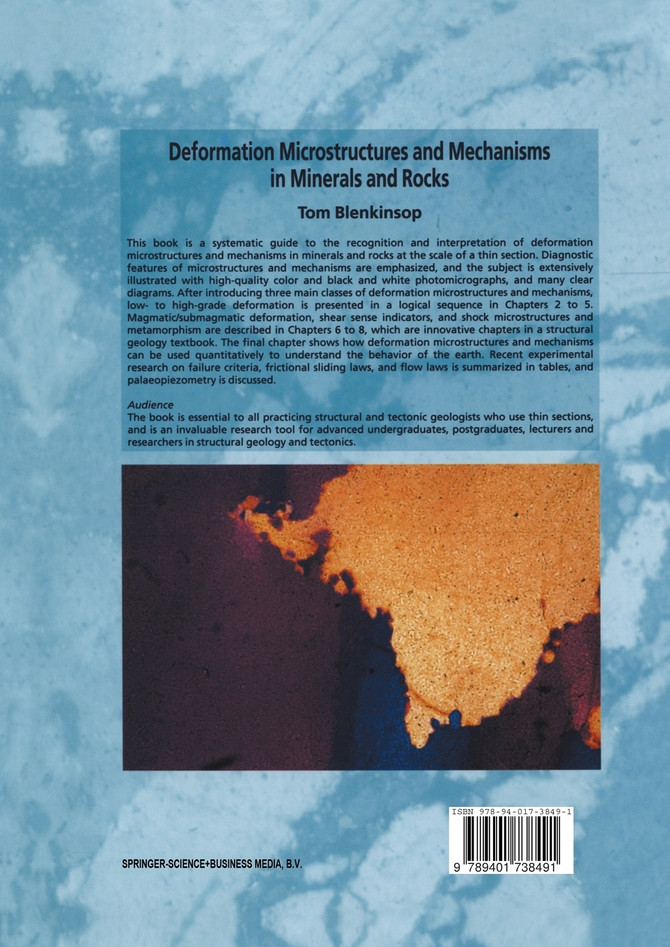 Deformation Microstructures and Mechanisms in Minerals and Rocks