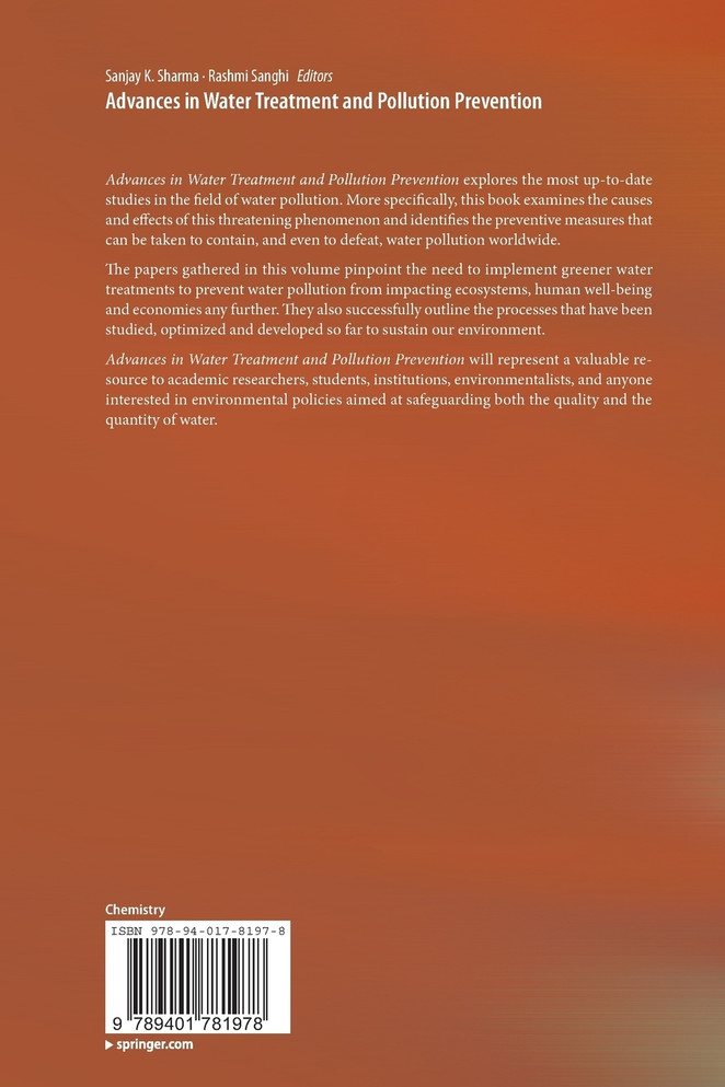 Advances in Water Treatment and Pollution Prevention