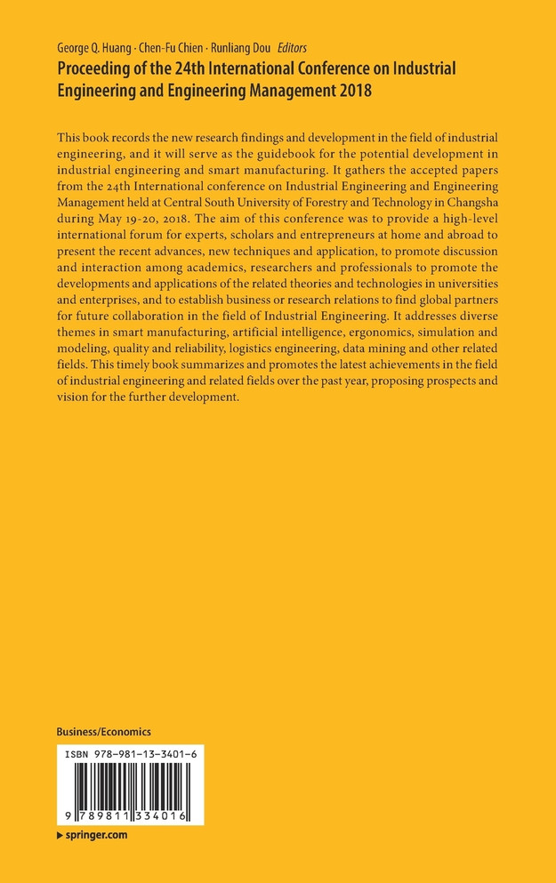 Proceeding of the 24th International Conference on Industrial Engineering and Engineering Management 2018