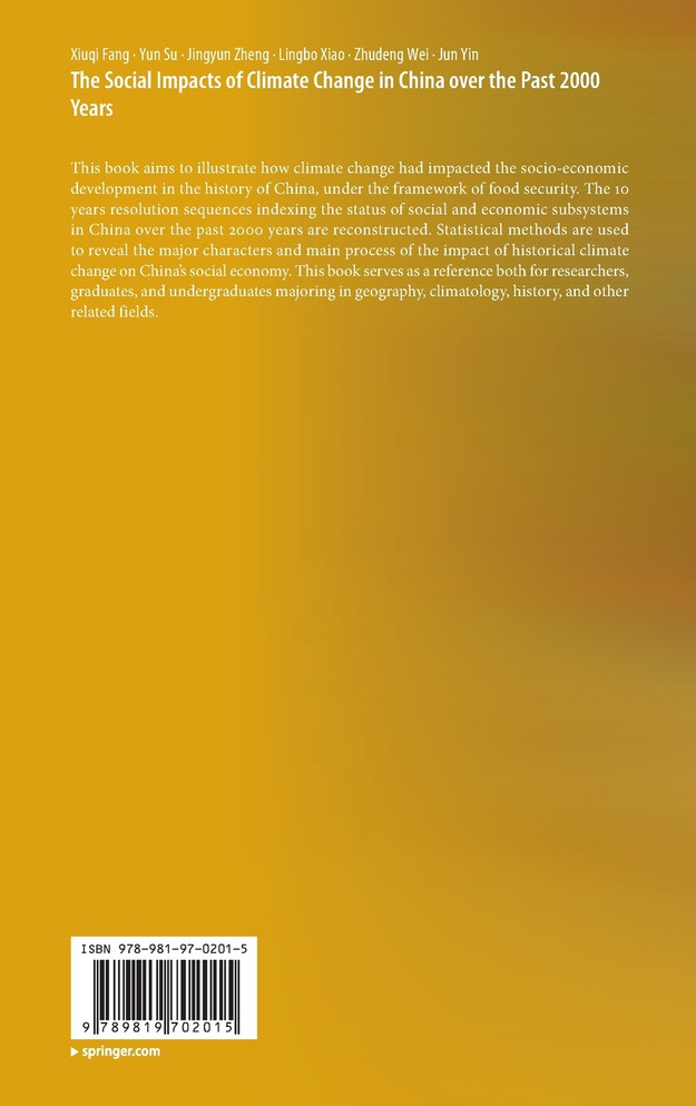 The Social Impacts of Climate Change in China over the Past 2000 Years