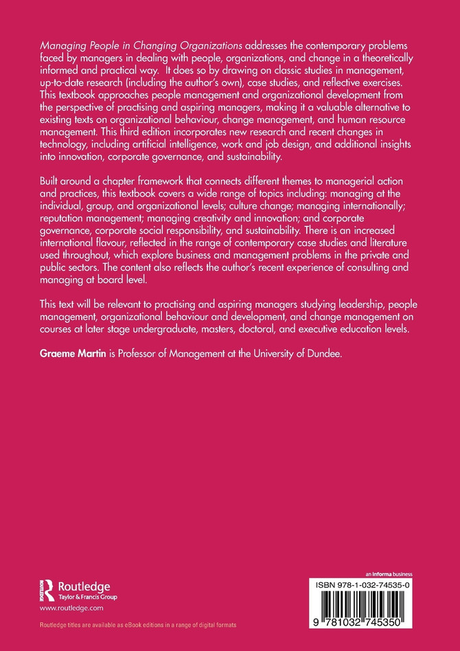 Managing People in Changing Organizations