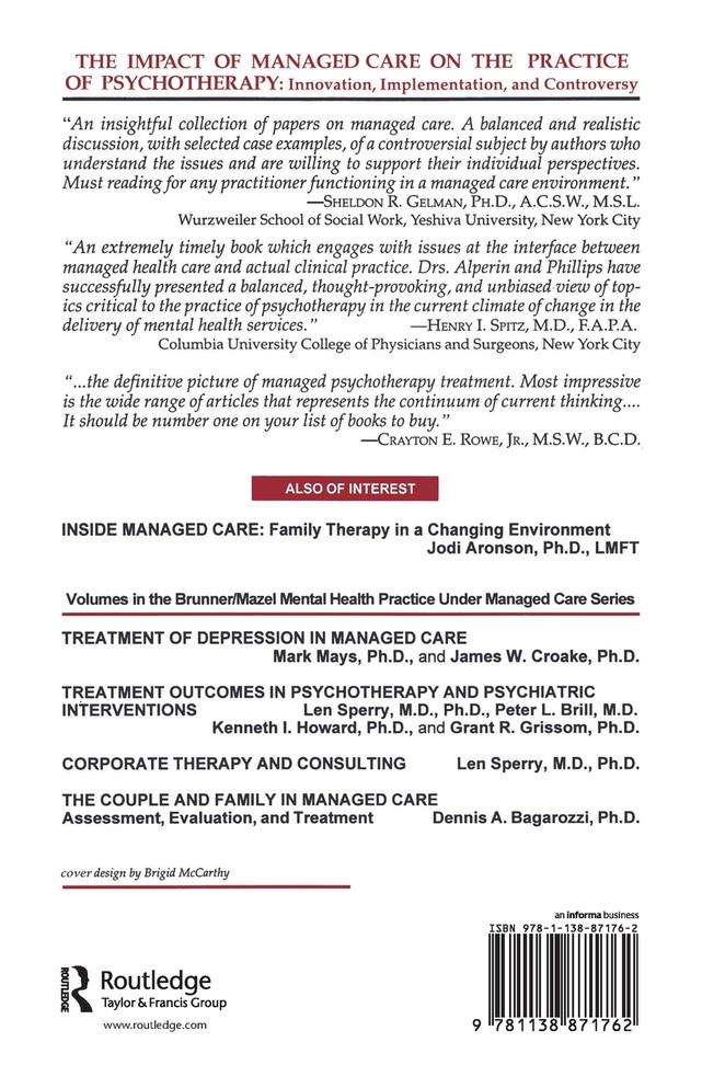 The Impact Of Managed Care On The Practice Of Psychotherapy