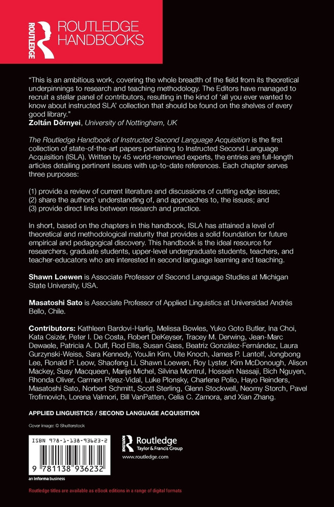 The Routledge Handbook of Instructed Second Language Acquisition