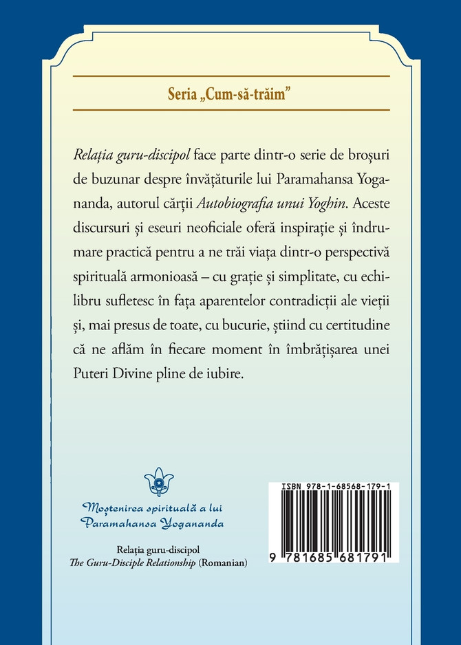 Relația guru-discipol (The Guru-Disciple Relationship--Romanian)