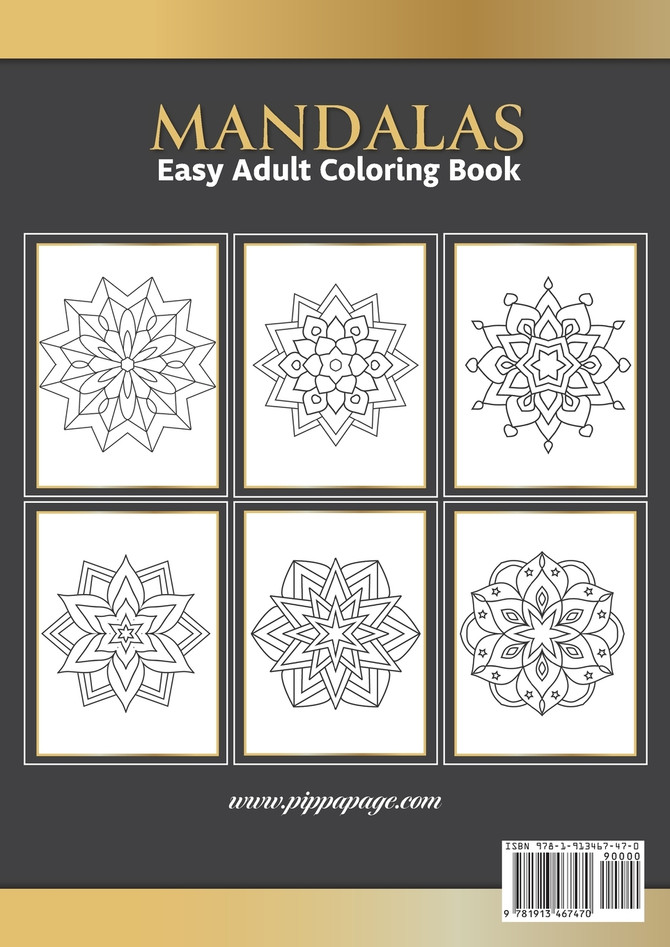 Easy Adult Coloring Book MANDALAS