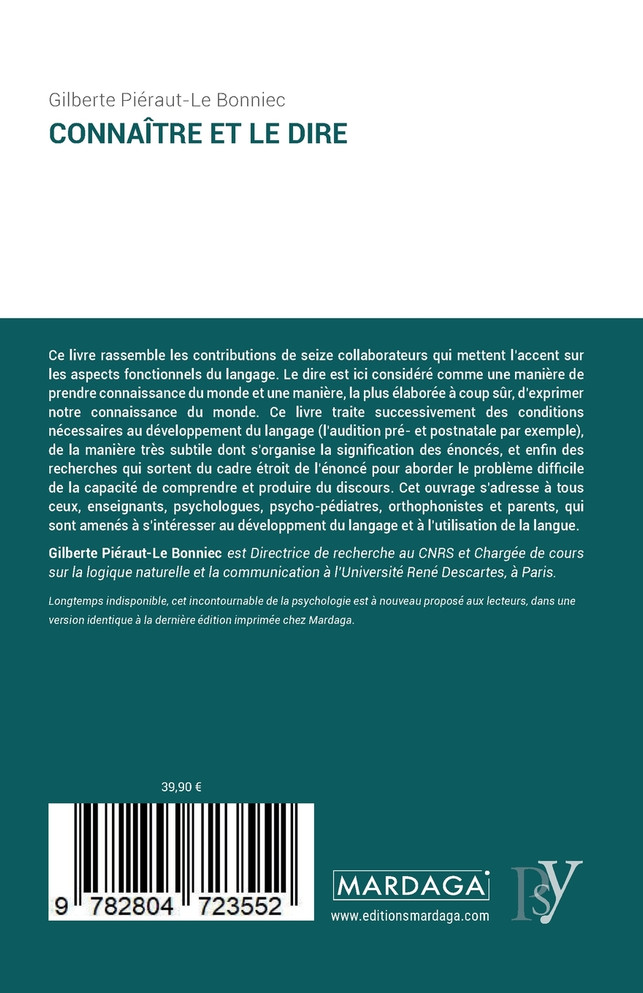 Connaître et le dire