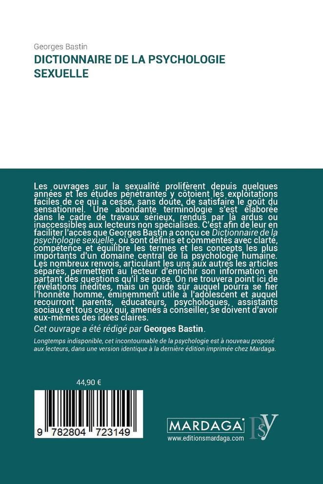 Dictionnaire de la psychologie sexuelle