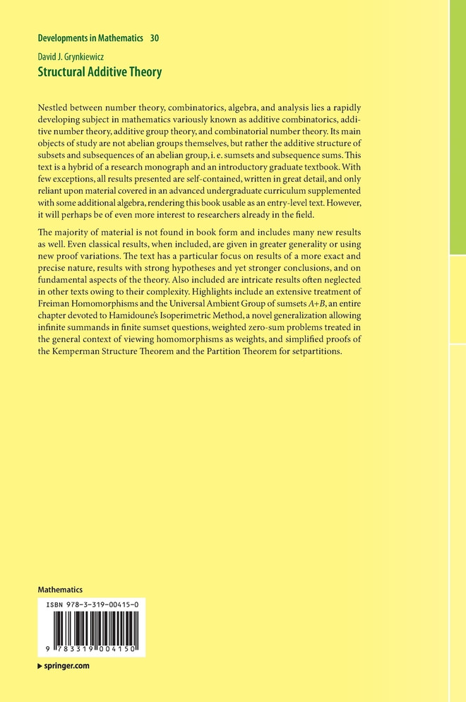 Structural Additive Theory