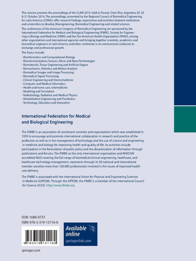 VI Latin American Congress on Biomedical Engineering CLAIB 2014, Paraná, Argentina 29, 30 & 31 October 2014
