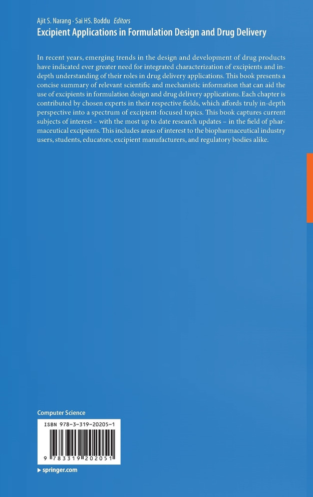 Excipient Applications in Formulation Design and Drug Delivery