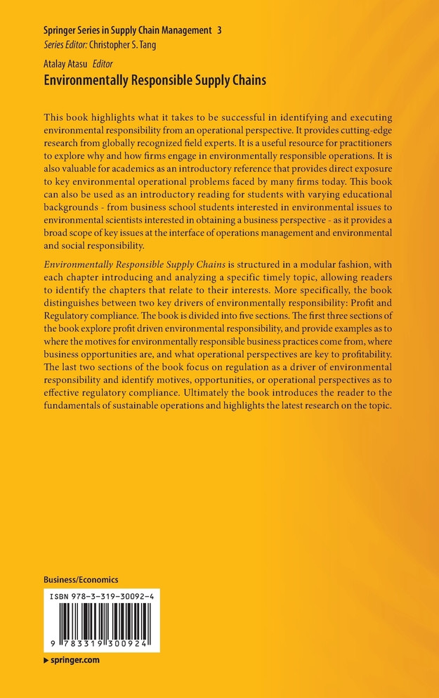 Environmentally Responsible Supply Chains