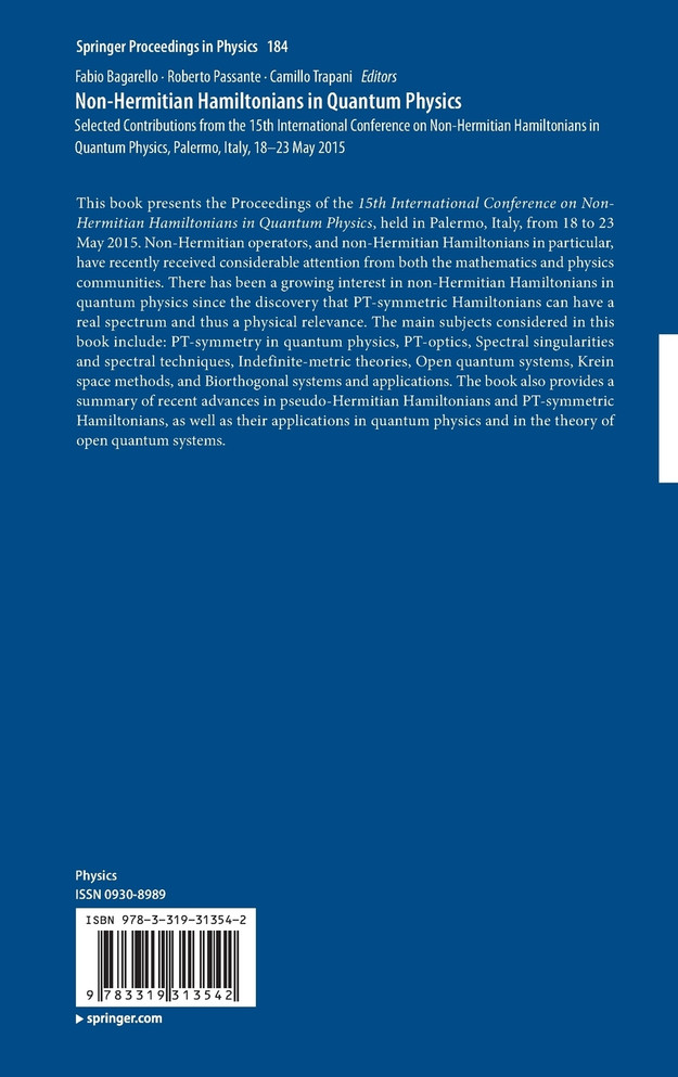 Non-Hermitian Hamiltonians in Quantum Physics
