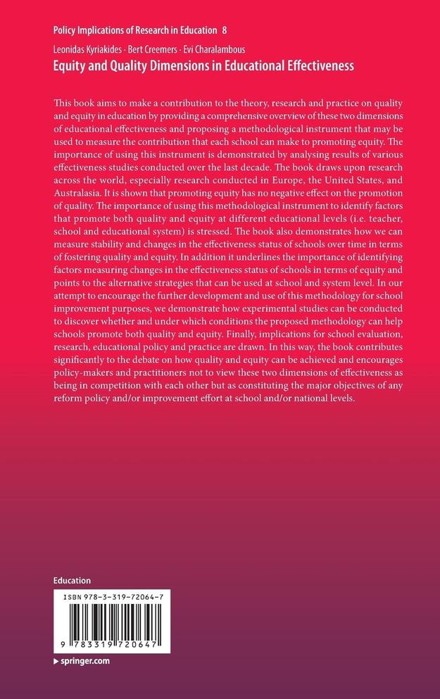 Equity and Quality Dimensions in Educational Effectiveness