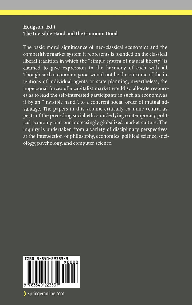 The Invisible Hand and the Common Good