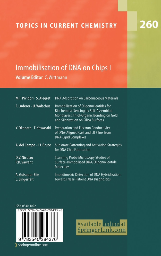 Immobilisation of DNA on Chips I
