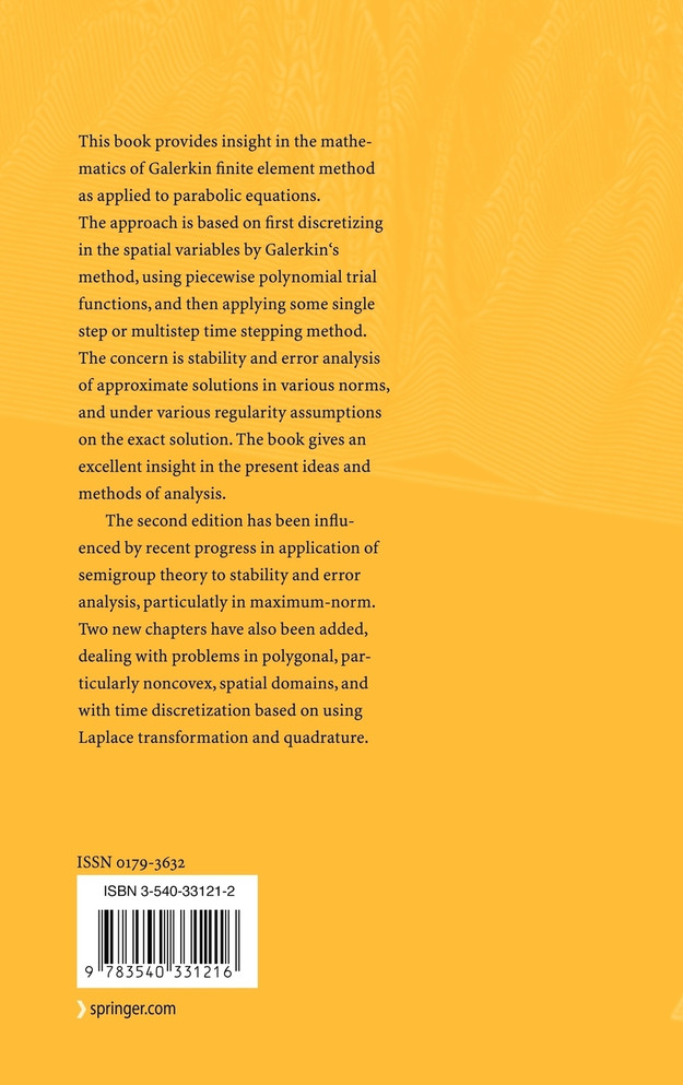 Galerkin Finite Element Methods for Parabolic Problems