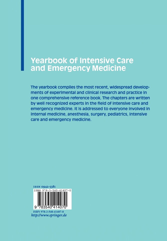 Yearbook of Intensive Care and Emergency Medicine 2001