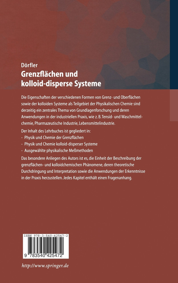 Grenzflächen und kolloid-disperse Systeme