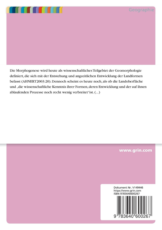 Quartäre Morphogenese der mitteleuropäischen Mittelgebirge