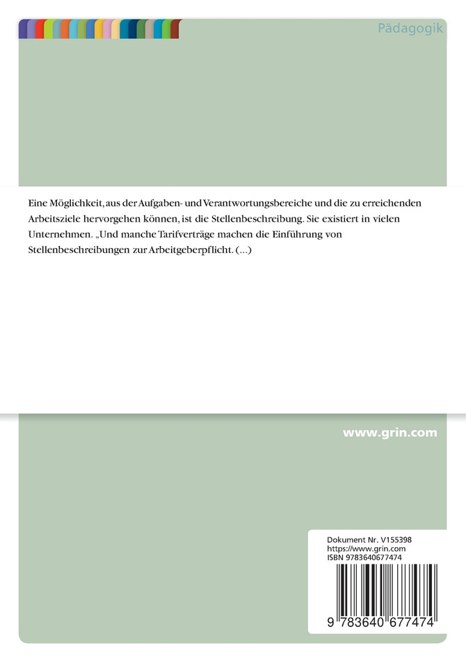 Stellenbeschreibung als Maßnahme der Personalentwicklung